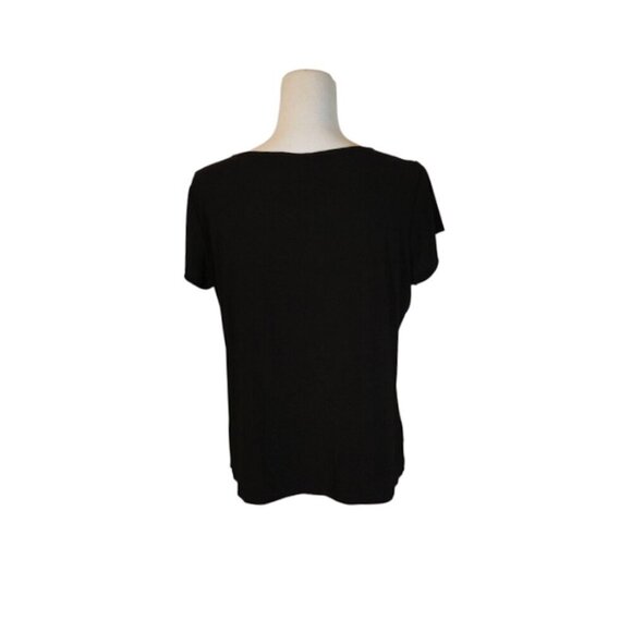 Women's Black VTG Beaded Graphic Top Size S/M Eiffel Tower 90s Y2k Grunge Casual - Picture 2 of 6